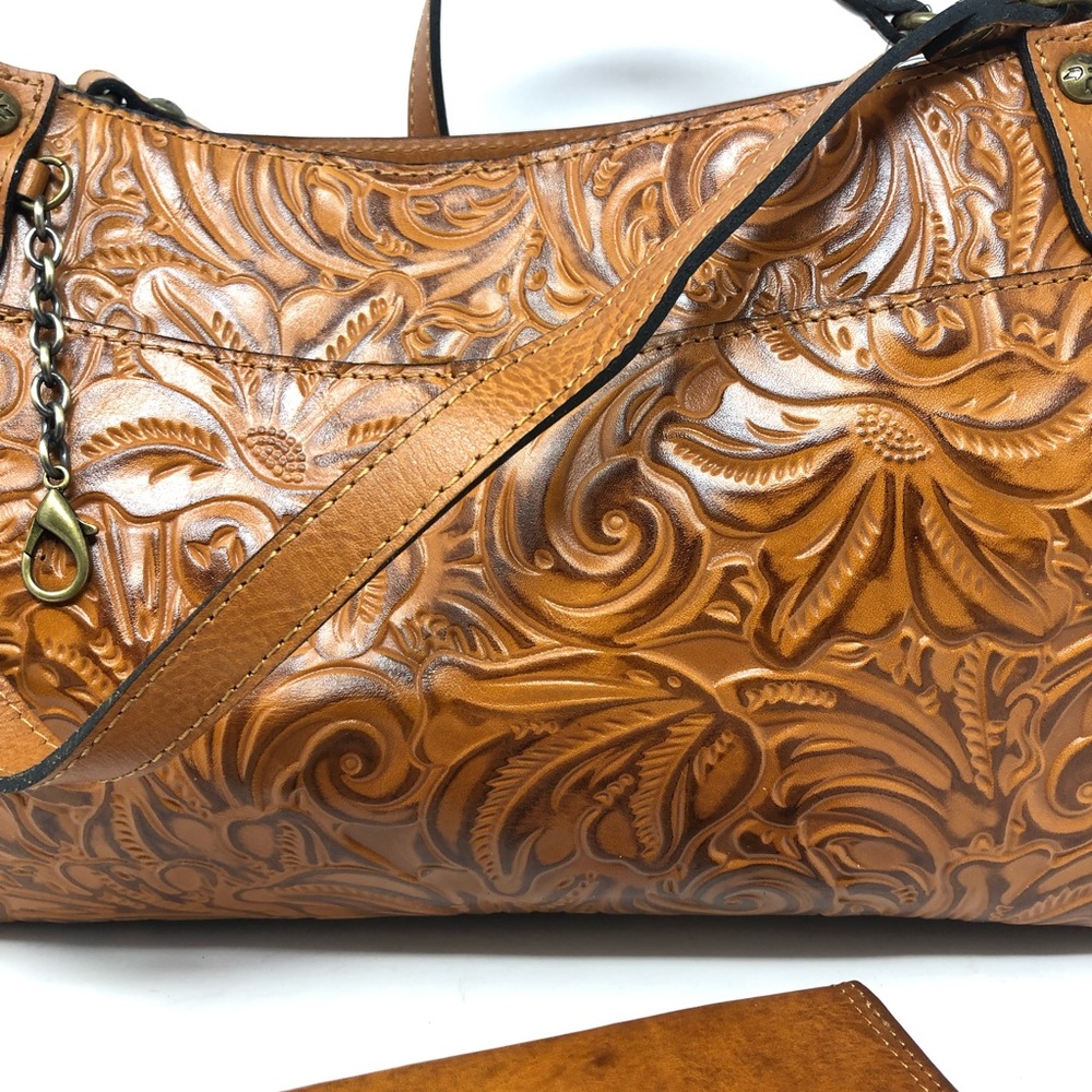 Patricia Nash Romina Gold Tooled Leather Tote Bag